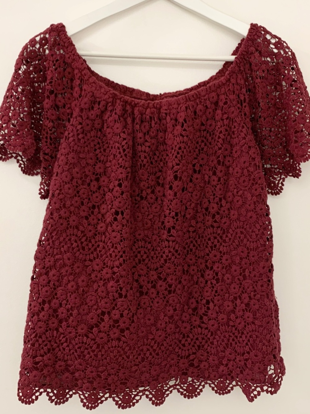 Wine Coloured Shirt Eyelet